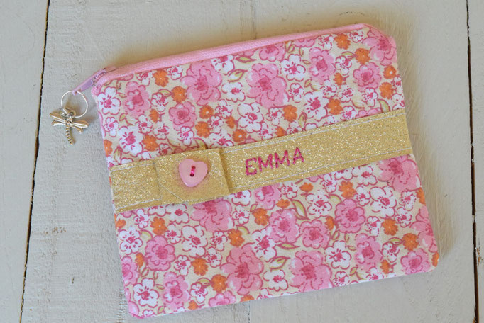 Porte monnaie enfant broderie prénom