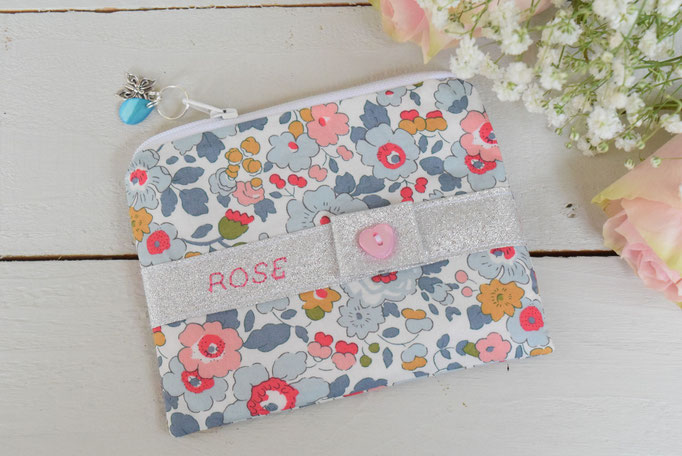 Porte monnaie enfant broderie prénom