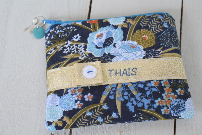 Porte monnaie enfant broderie prénom