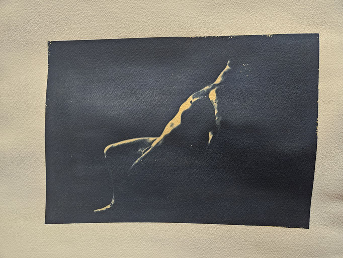 Alive No.1 - Cyanotype, urine, watercolour paper