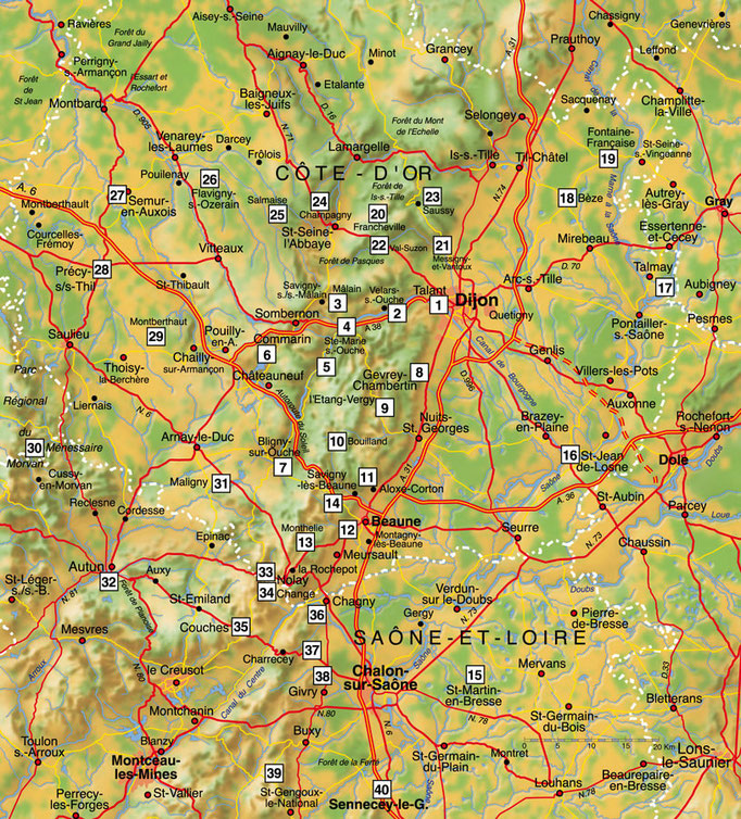 Bourgogne • Création cartographie touristique / Édition : Les Créations du Pélican • © recreacom.fr - Studio de création Christophe Houlès
