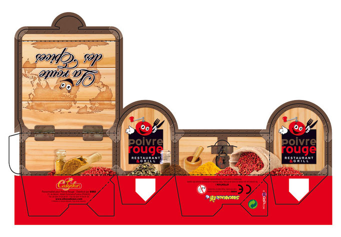 Création packaging surprise / Poivre Rouge / SIBO • © Christophe Houlès, graphiste