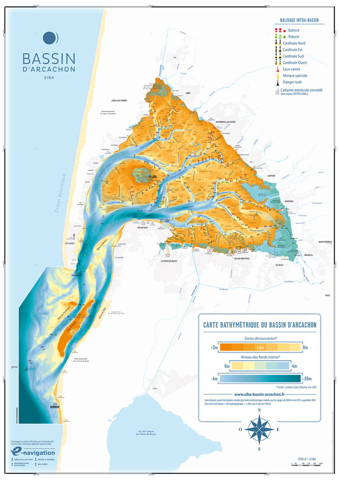Cartographie du Bassin d'Arcachon - © SIBA - Récréacom/Christophe Houlès, cartographe