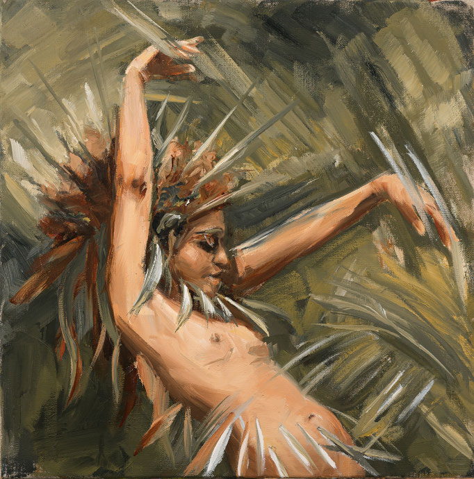 Amor and Veritas, 2023  Öl auf Leinwand    46 x 46 cm