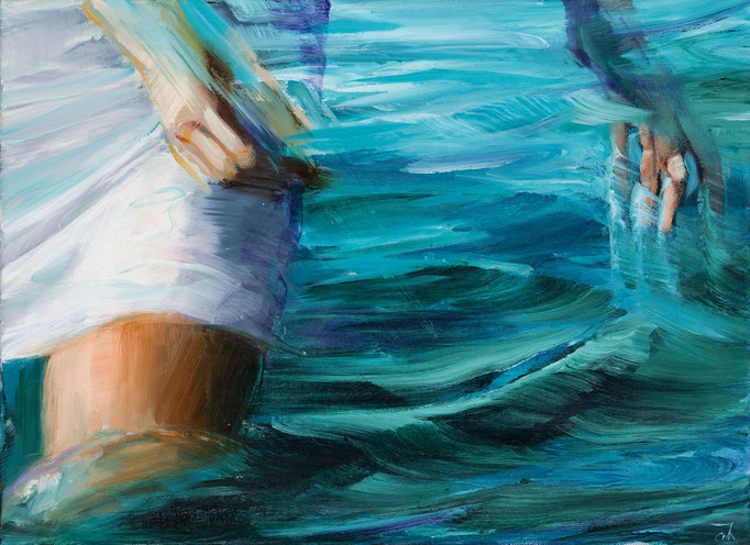 Im Fluß des Lebens, 2024  Öl auf Leinwand    30 x 40 cm