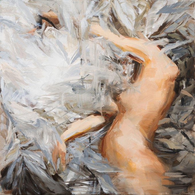 Reflexion,  2023  Öl auf Leinwand    74 x 74 cm