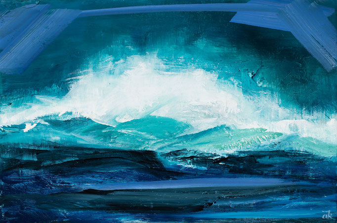 Ruf der Tiefe, 2023  Öl auf Leinwand    18 x 24 cm