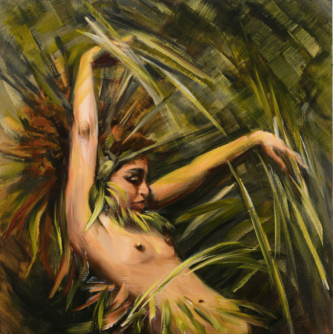 Amor and Veritas, 2023  Öl auf Leinwand    74 x 74 cm