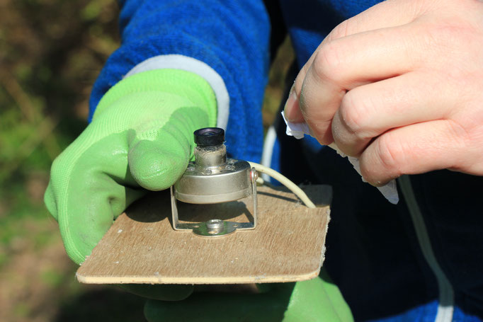 Reinigen der Kamera (Foto: R. Budig)