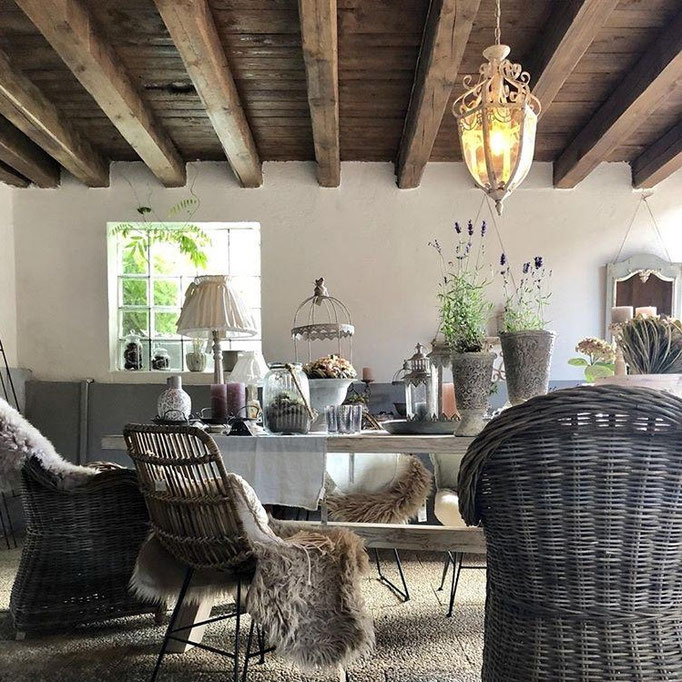 Outdoormöbel, Dekoration, Shabby Chic in unserer Scheune