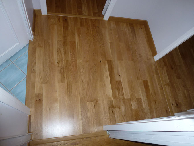 Parquet contrecollé chêne chambre couloir