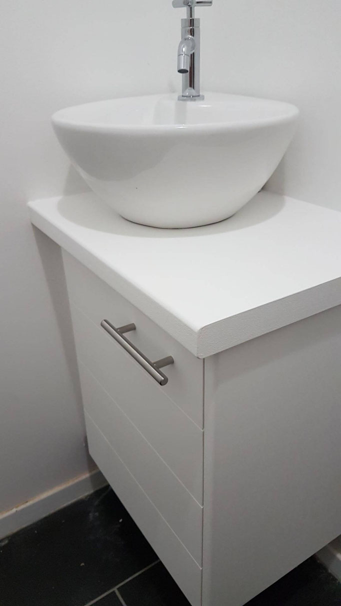 Meuble vasque WC - medium peint