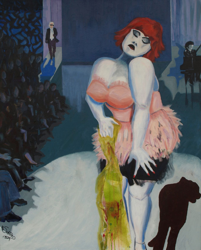 "My baby just cares for me", 100 x 80, Acryl auf Leinen, 2014