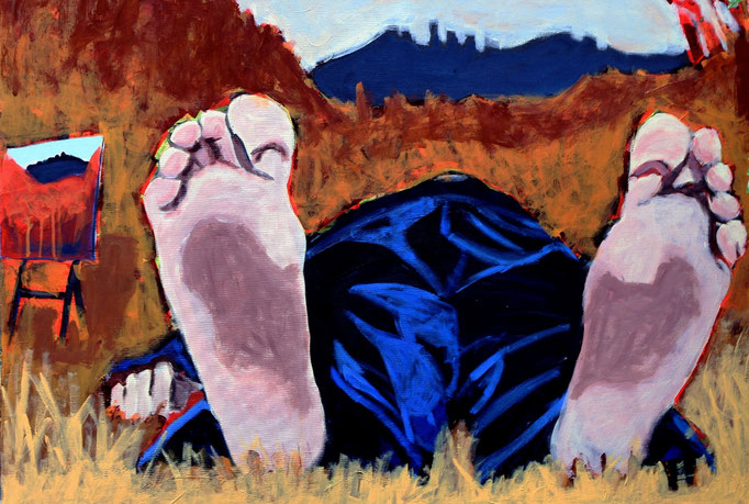 "Ex Tempore in Groznjan", 100 x 120, Acryl auf Leinen, 2015 (Sponsorpreis der Universita Popolare di Trieste, Triest)