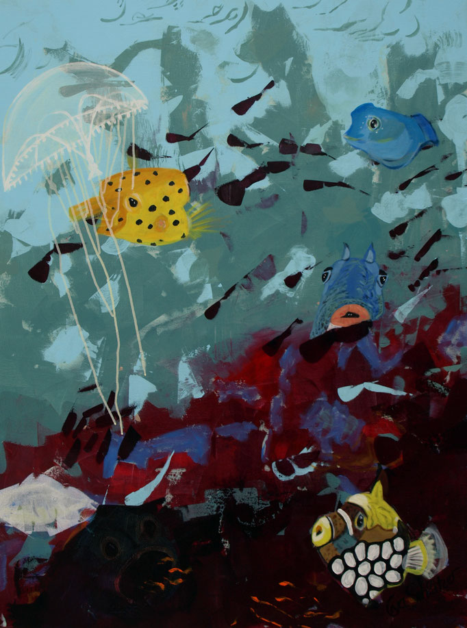 "The Sea", 100 x 80, Acryl auf Leinen, 2018
