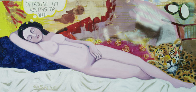 "Wartende Venus", 80 x 120, Acryl auf Leinen, 2024