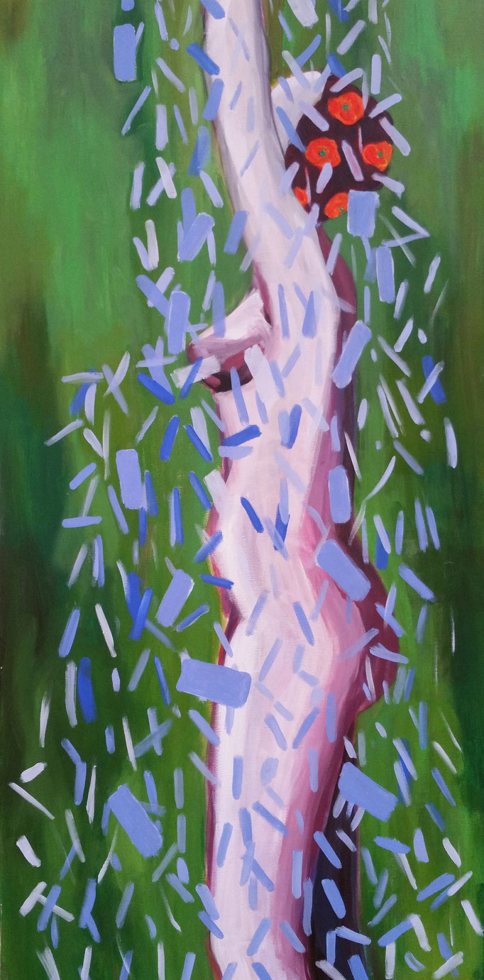 "Die Gartendusche", 100 x 60, Acryl auf Leinen, 2017