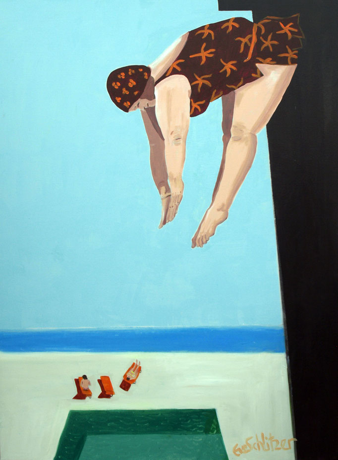 "Swimming pool", 100 x 80, Acryl auf Leinen, 2018