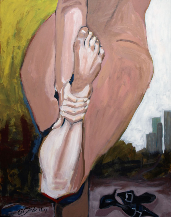"Burn (out) in", 100 x 80, Acryl auf Leinen, 2017