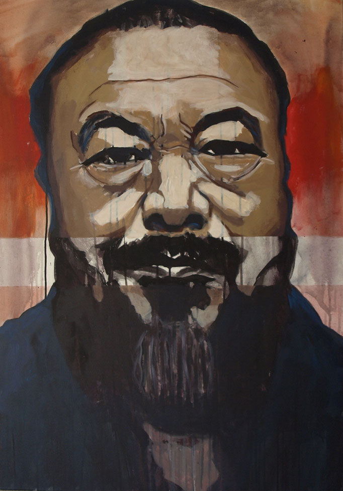 "Ai Weiwei", 100 x 80, Acryl auf Leinen, 2017