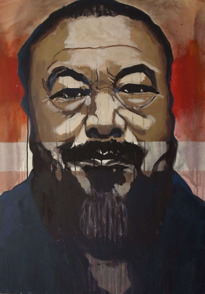 "Ai Weiwei", 100 x 80, Acryl auf Leinen, 2019