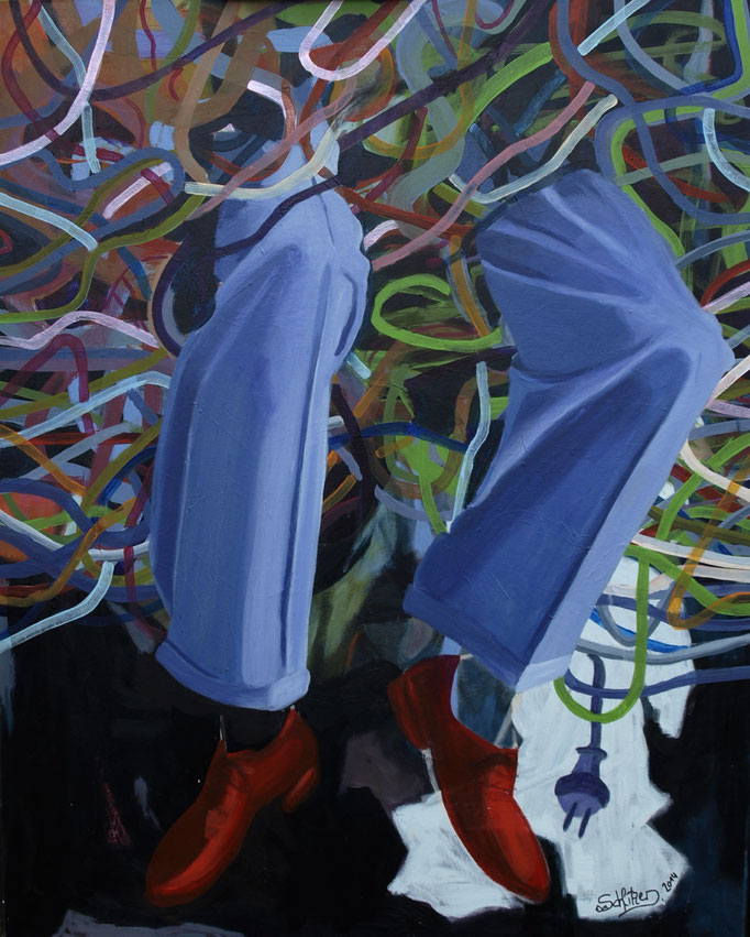 "Willkommen im 21. Jhdt.", 100 x 80, Acryl auf Leinen, 2014