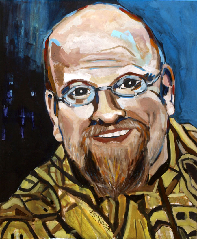 Portrait "GF Thomas Hartmann von helpIT & more GmbH", 120 x 100, Acryl auf Leinen, 2016