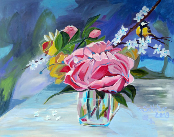 "Still life by Schlitzer", 80 x 100, Acryl auf Leinen, 2019