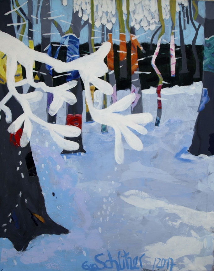 "Winterwald", 100 x 80, Acryl auf Leinen, 2017