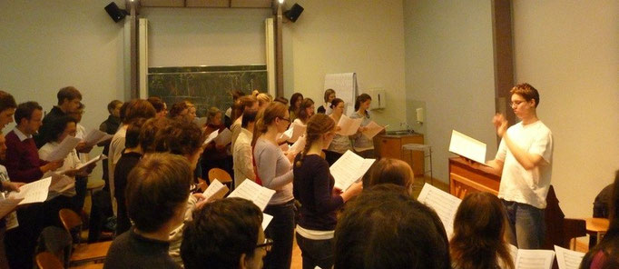 Chorprobe in der "Alten Technik".