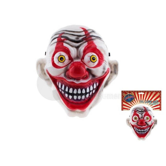 maschera da clown demoniaco con occhi mobili 25cm € 7,50