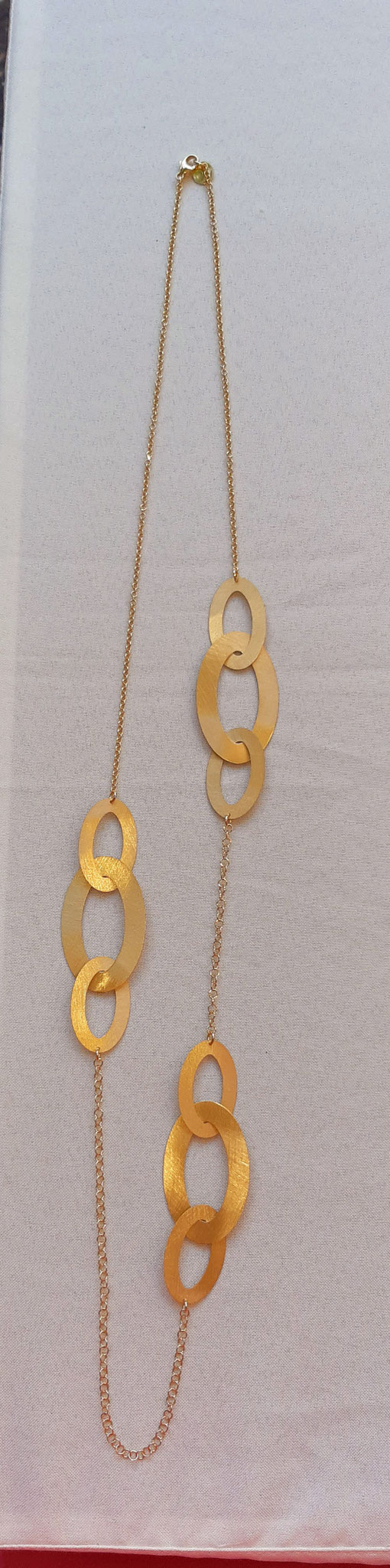 collier, silber vergoldet, 90 cm