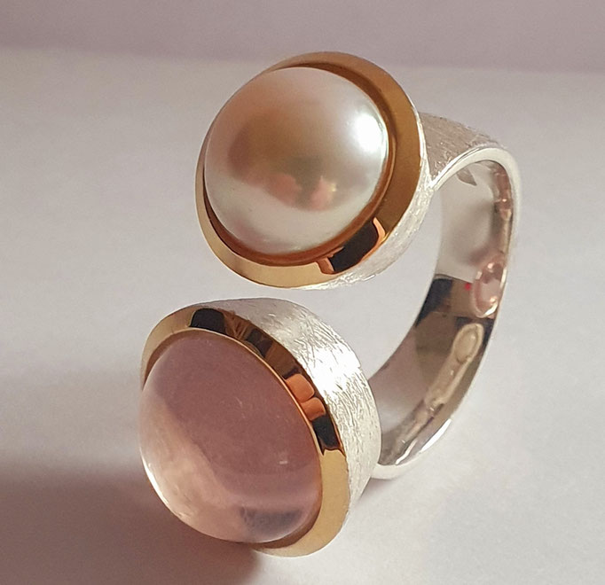 ring-silber-vergoldet-rosenquarz-15mm-perle-13mm-ringweite 60-62