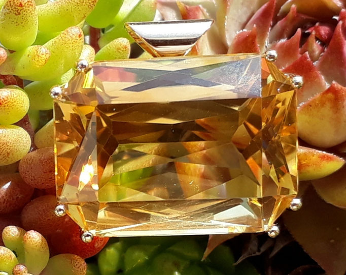 verkauft-Citrinanhänger Unikat Kundenanfertigung 750/000 Gelbgold