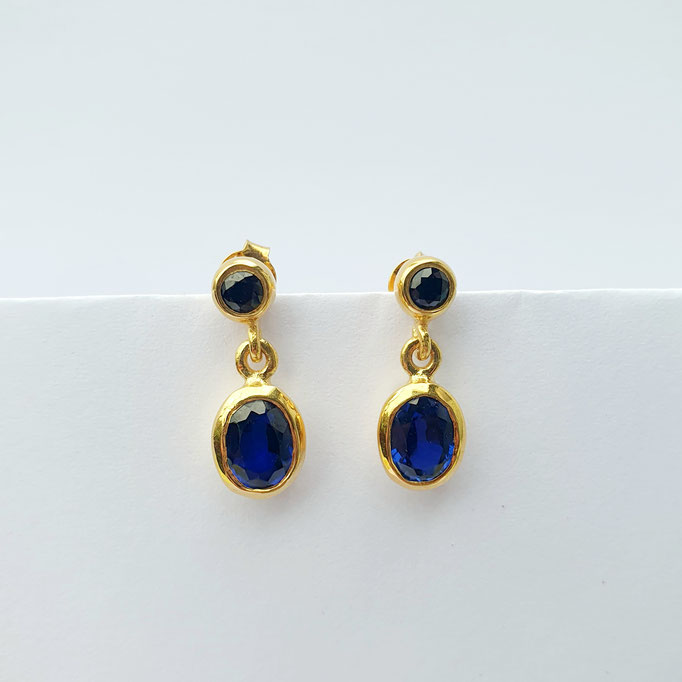 ohrstecker-silber-925-sterling-vergoldet-safir-blau-laenge 1,5 cm