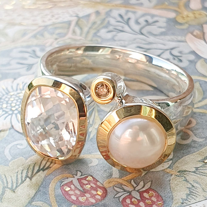 ring-bergkristall-10x8-perle-diamant-silber-vergoldet-oben offen