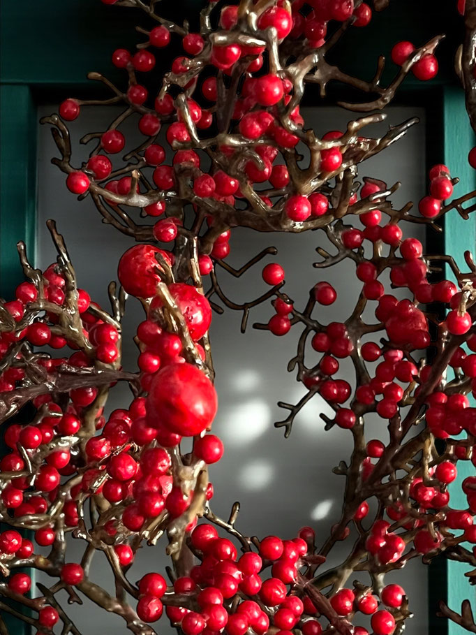 Branche de baies rouges artificielle haut de gamme