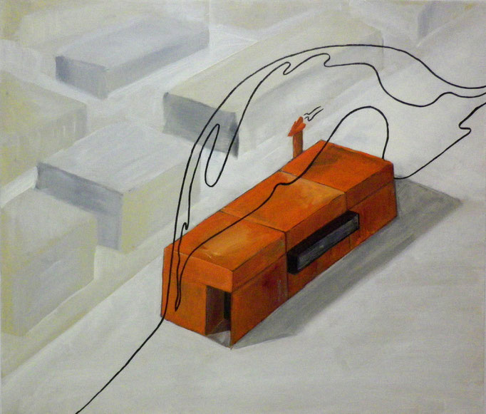 airprocess  the house in the town, acrylic 2014