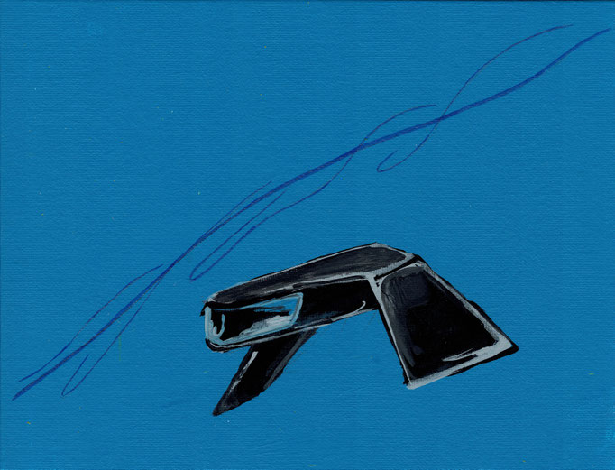 Airprocess structure #6　Acrylic on canvas with sai  220×273mm　2022
