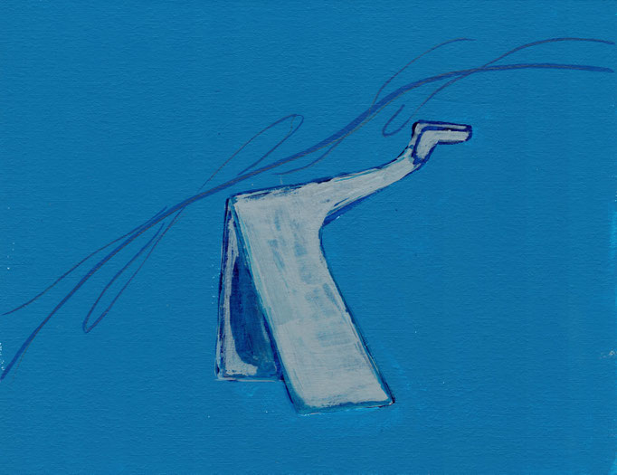Airprocess structure #7　Acrylic on canvas with sai  220×273mm　 2022　