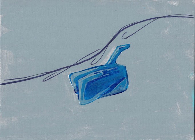 Airprocess structure #9　Acrylic on canvas with sai 242×333mm　2022 　