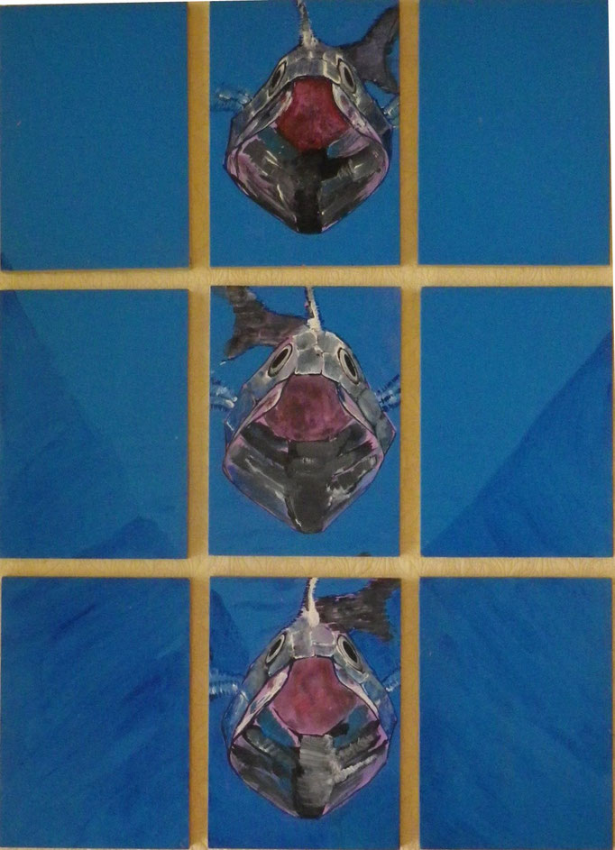 iwashi , acrylic on panel 