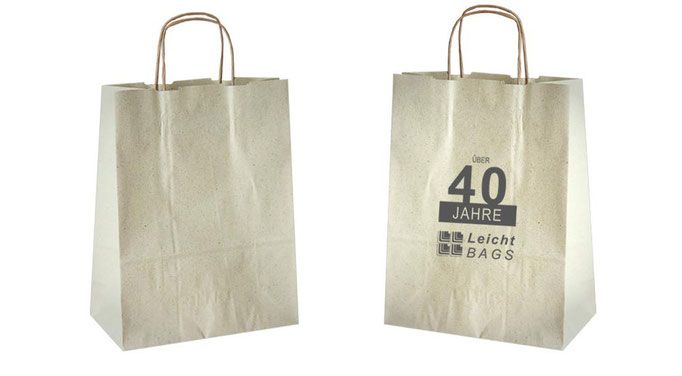 ÖKO Tasche als Gras Taschen aus Graspapier mit Kordel aus Papier