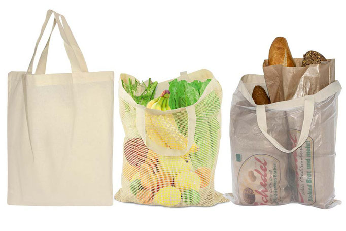 Taschen mit einseitigem Netz Ökotaschen Netztaschen wiederverwendbar