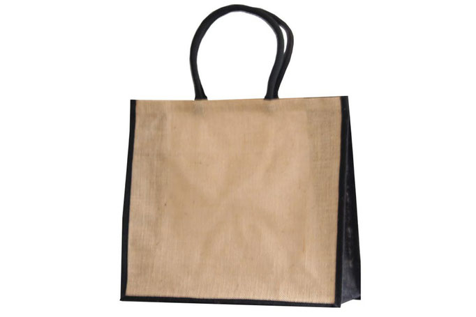 ÖKO Tasche aus Jute schwarz stabile Taschen als Werbetaschen günstig kaufen