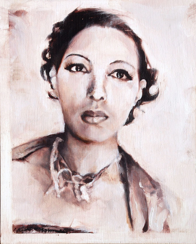 Josephine B., 2023, Öl auf Holz, 24 x 20 cm