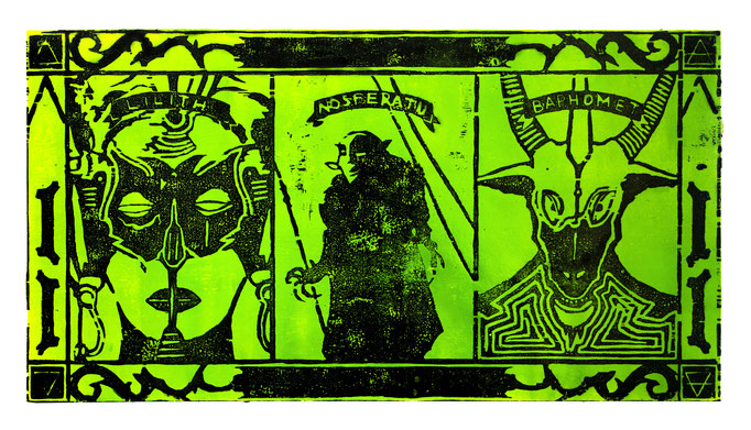 : Okkultes Triptychon : / Holzschnitt / 2012