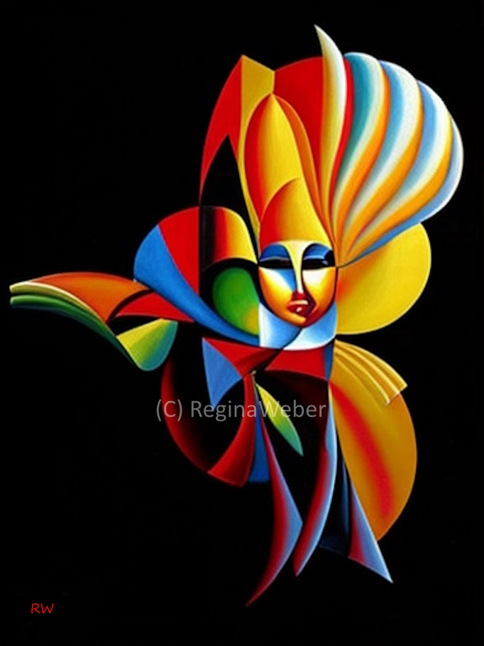 48 "Ich bin ein Clown und sammle Augenblicke (Böll)" 2022 fluid acrylics on canvas 100x100x2