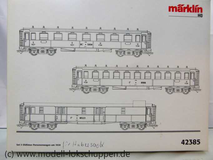 Märklin 42385 H0 Wagen-Set - 3 Schnellzugwagen, SBB-CFF-FFS, Ep. I-II