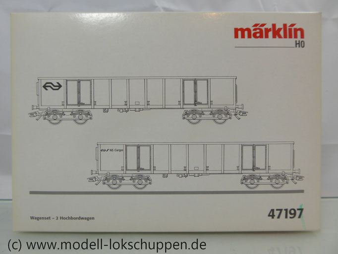 Märklin 47197  Set 2 Hochbordwagen  Typ Eanos NS Cargo